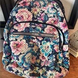Vera Bradley Floral Quilted Backpack - Pink and Blue   (GT)